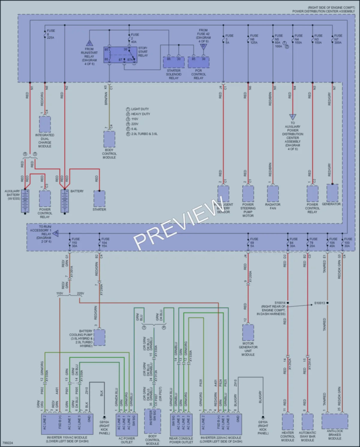 2022 Jeep WranglerUnlimited Power Distribution wiring diagram preview