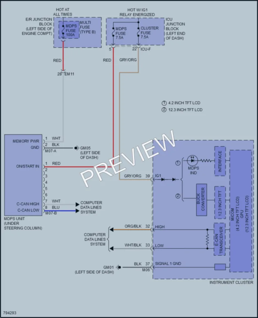 2022 Kia Carnival Electronic Power Steering wiring diagram preview