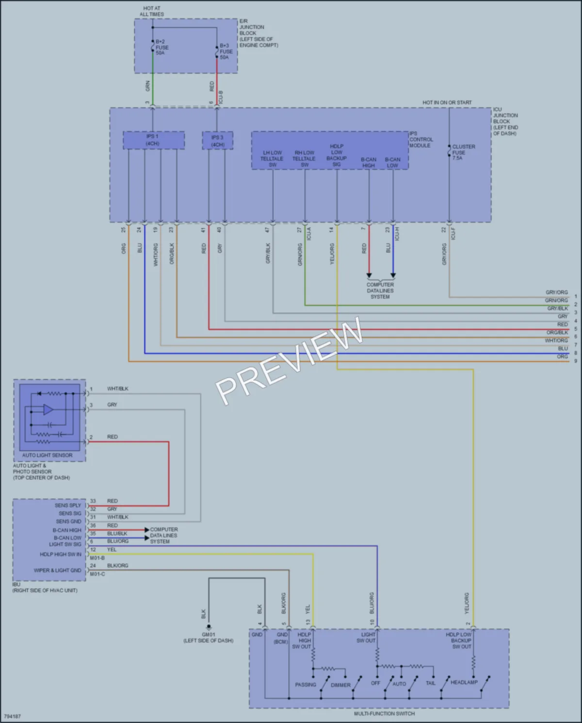 2022 Kia Carnival Headlights wiring diagram preview