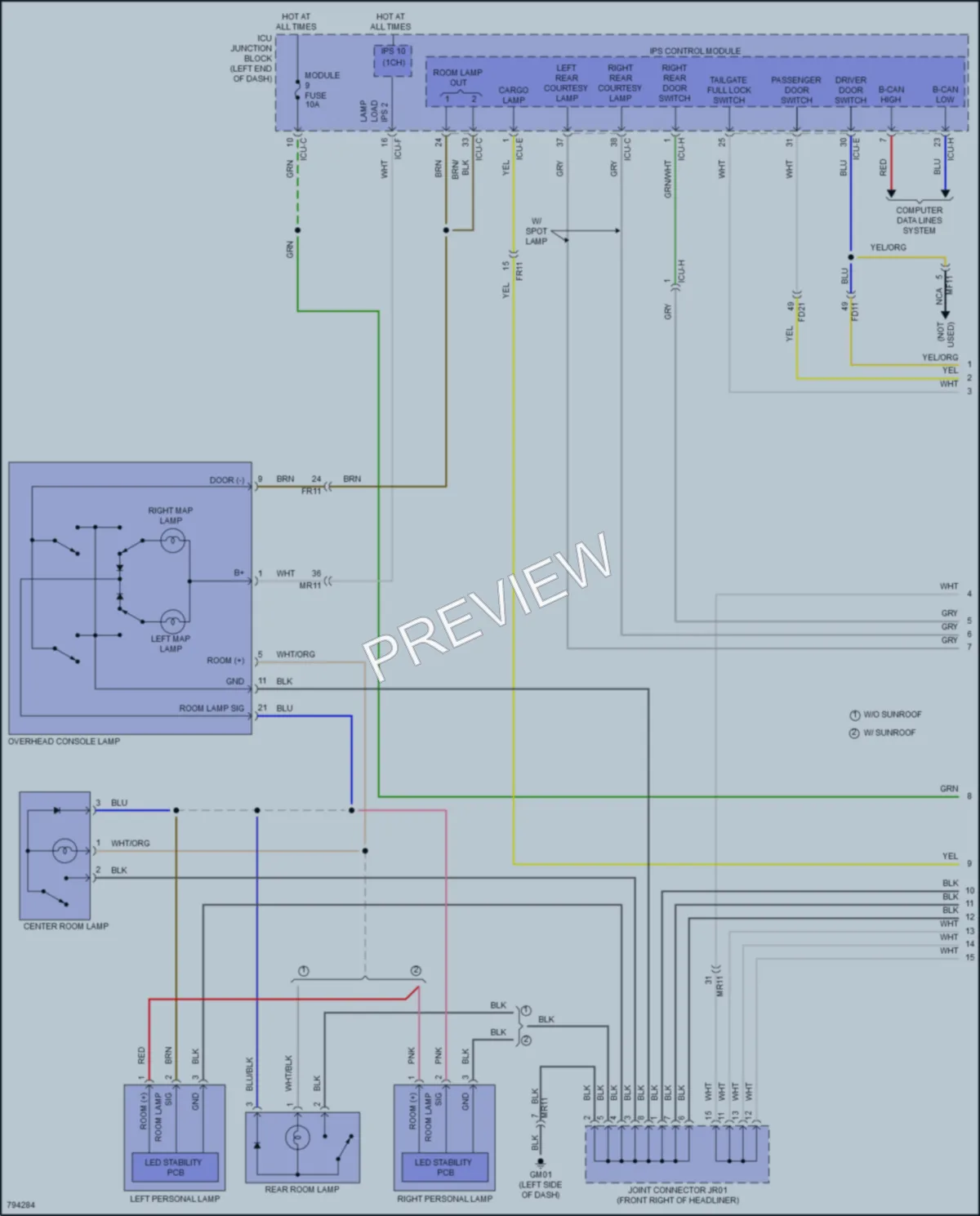 2022 Kia Carnival Interior Lights wiring diagram preview