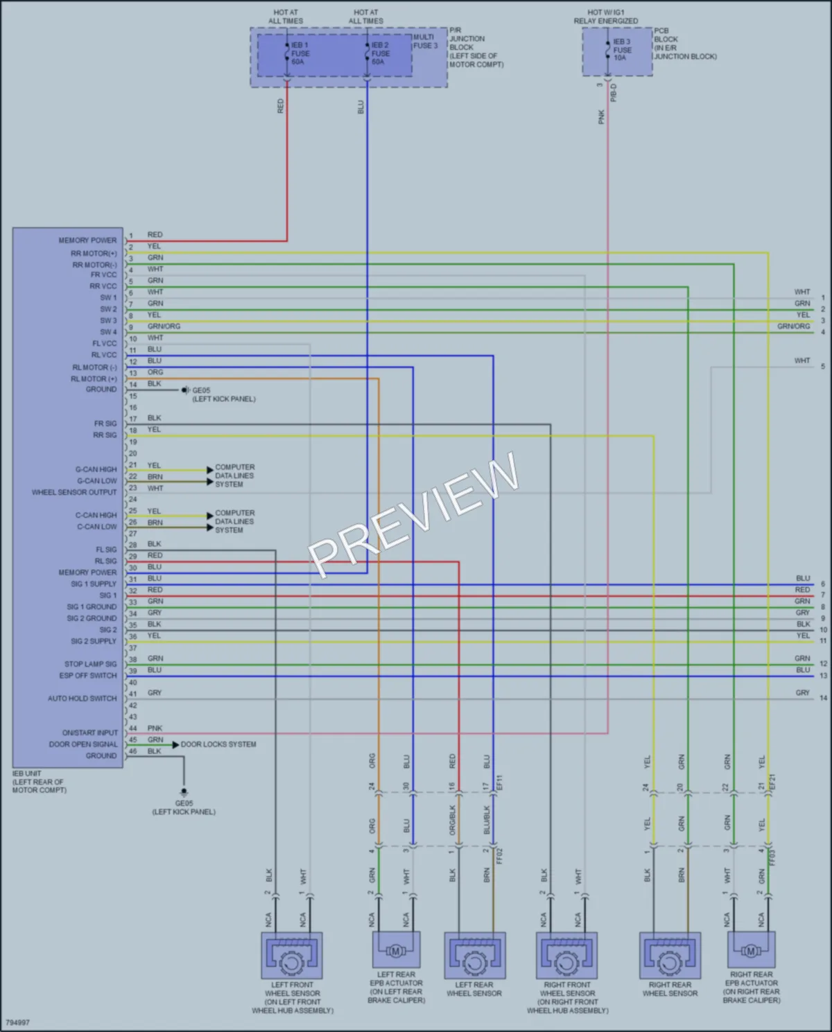 2022 Kia EV6 Anti Lock Brakes wiring diagram preview