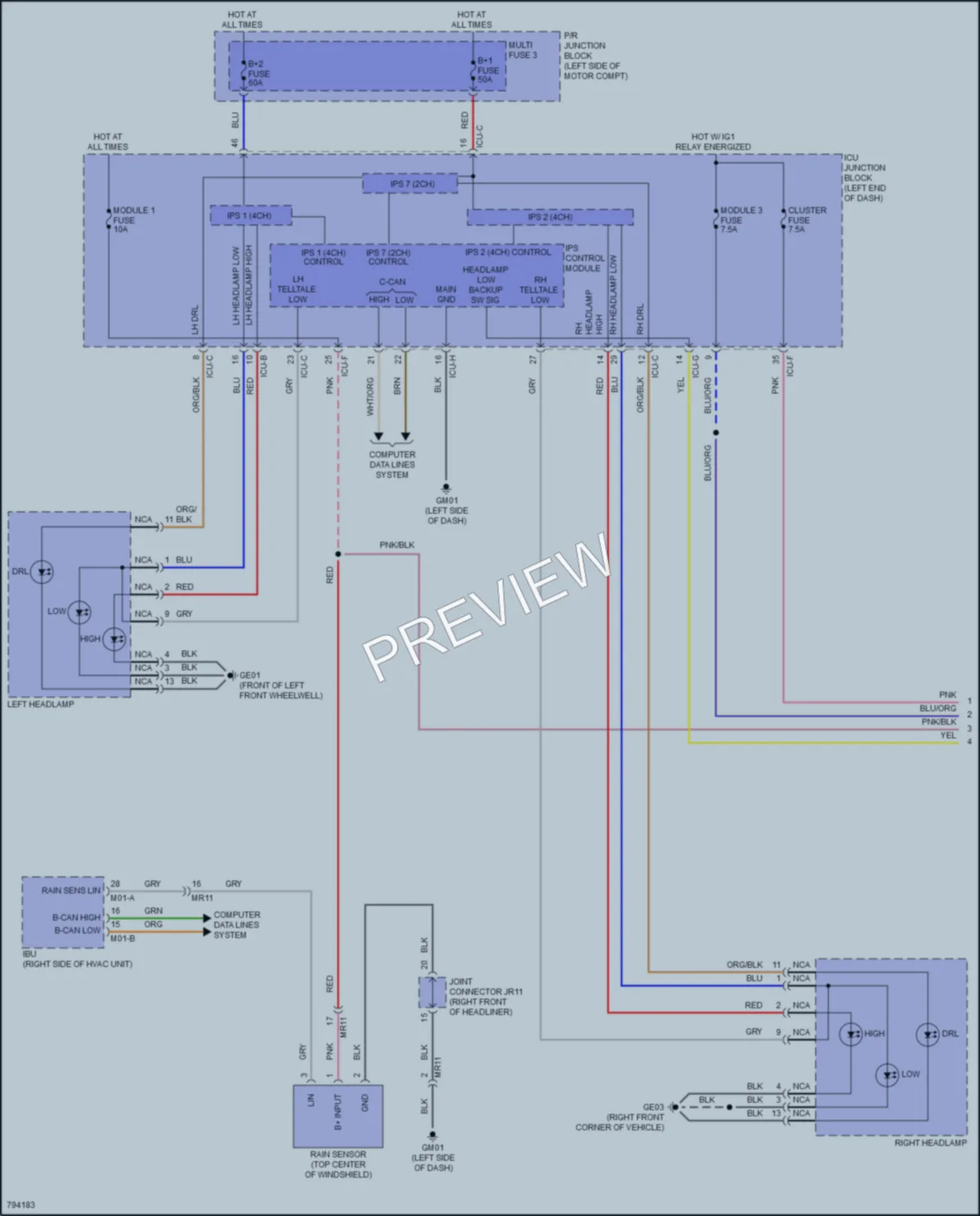 2022 Kia EV6 Headlights wiring diagram preview