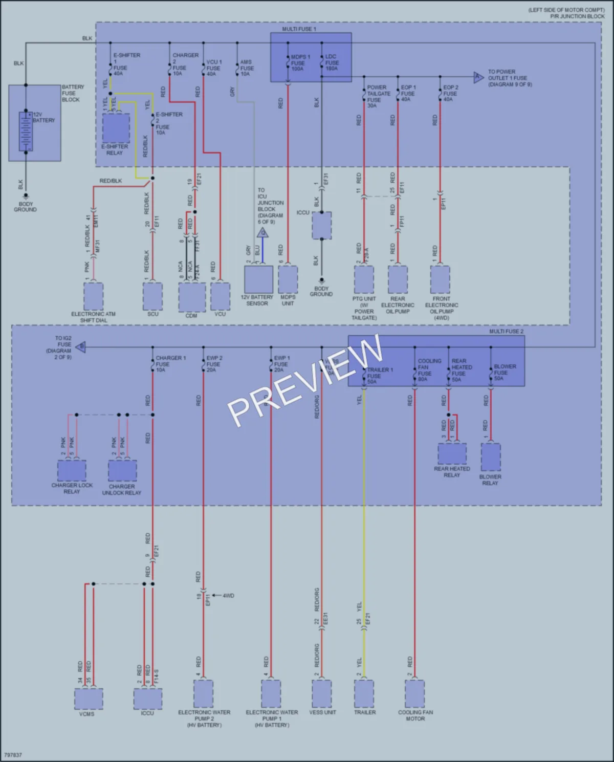 2022 Kia EV6 Power Distribution wiring diagram preview
