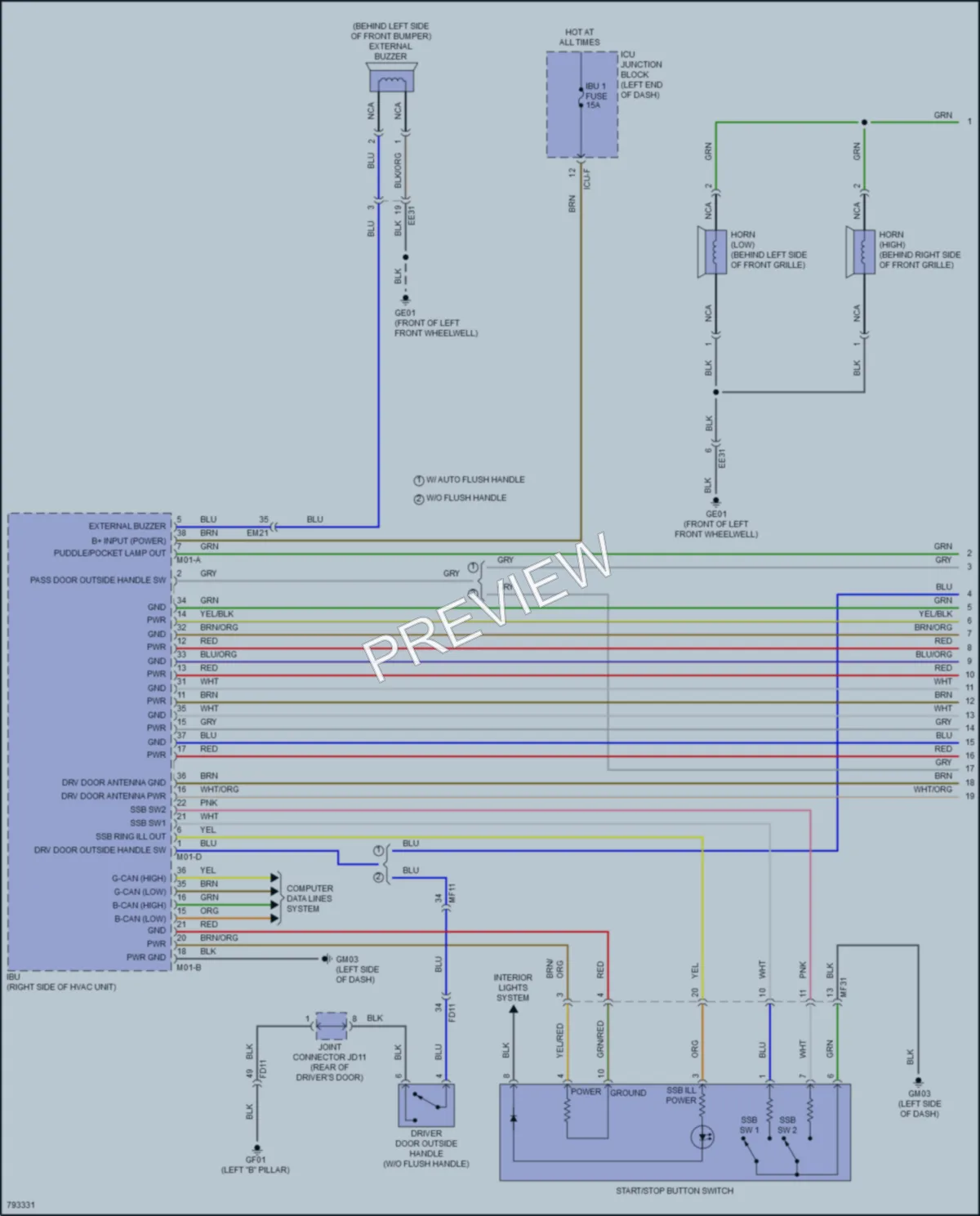 2022 Kia EV6 Power Door Locks wiring diagram preview