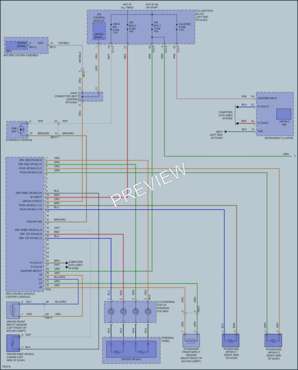 2022 Kia EV6 Supplemental Restraints wiring diagram preview