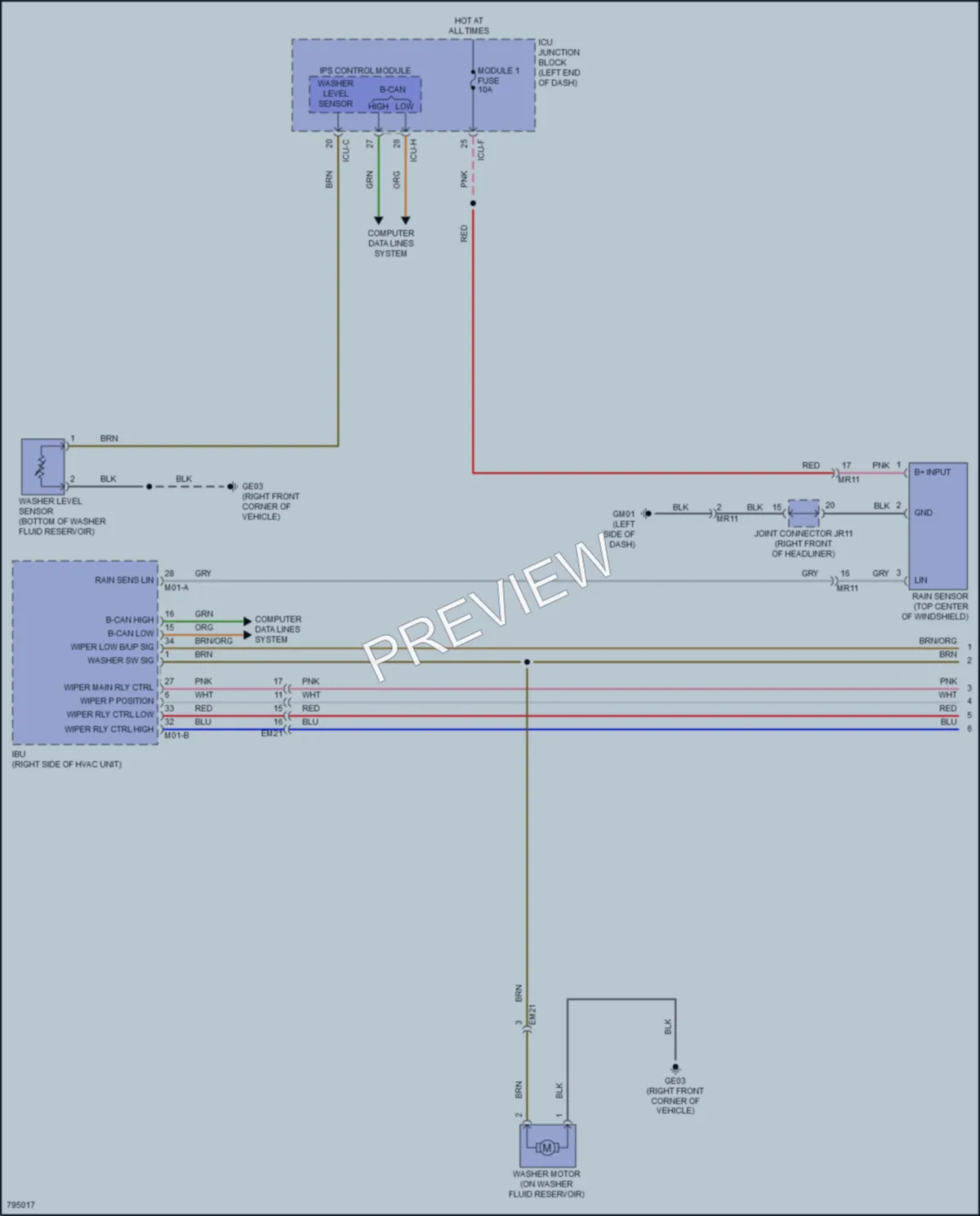 2022 Kia EV6 Wiper Washer wiring diagram preview