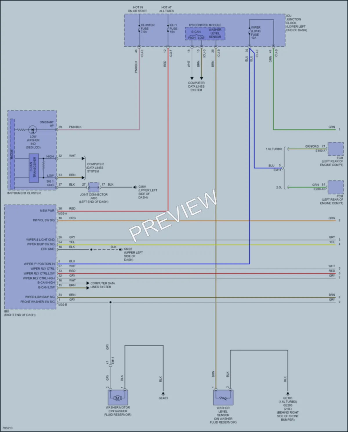 2022 Kia Forte Wiper Washer wiring diagram preview
