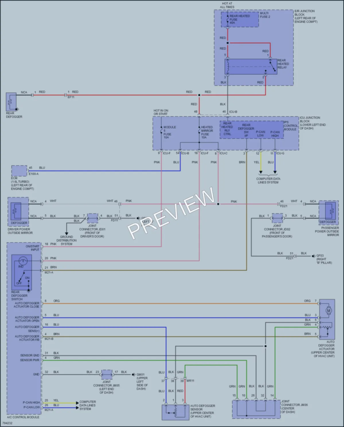 2022 Kia Forte5 Defoggers wiring diagram preview