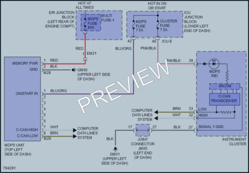 2022 Kia Forte5 Electronic Power Steering wiring diagram preview