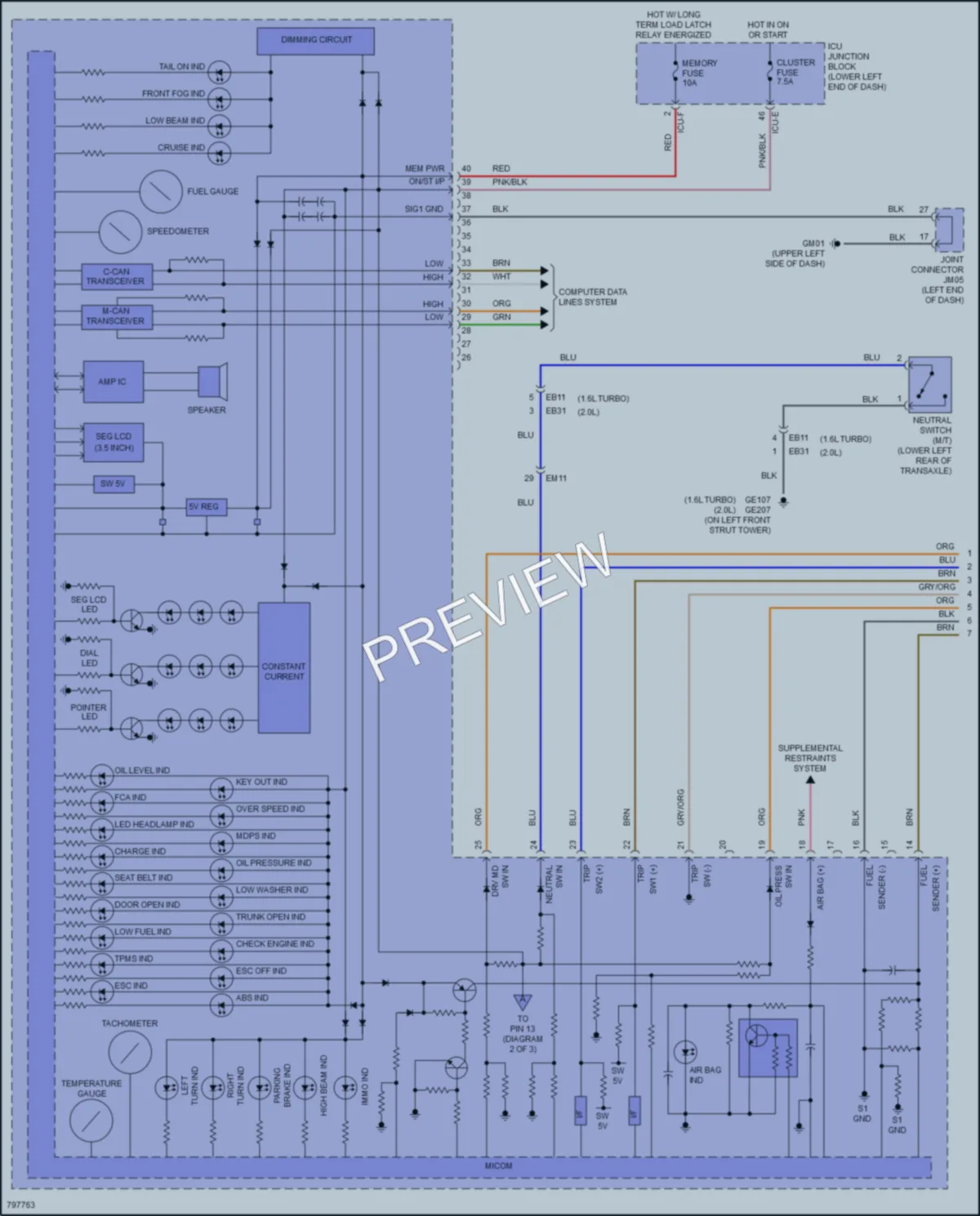 2022 Kia Forte5 Instrument Cluster wiring diagram preview