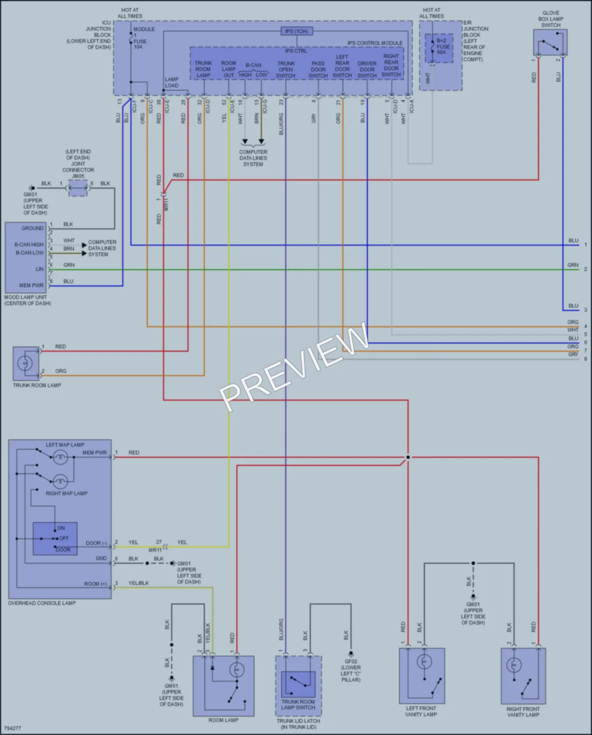 2022 Kia Forte5 Interior Lights wiring diagram preview