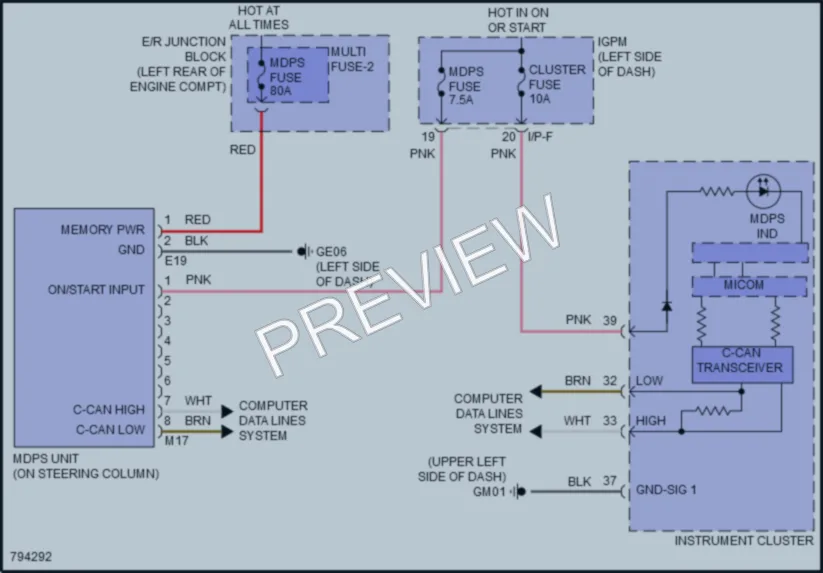 2022 Kia Niro Electronic Power Steering wiring diagram preview
