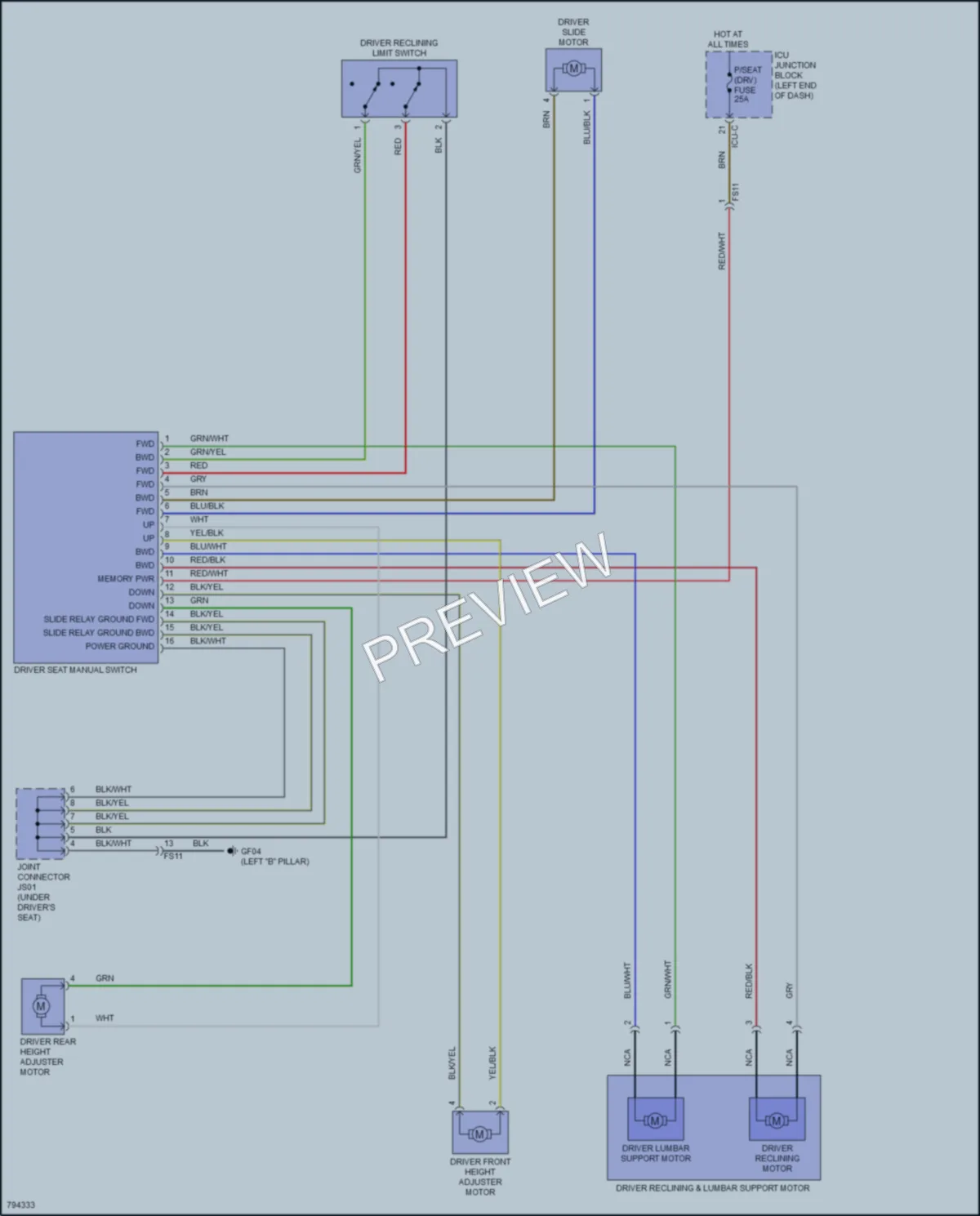 2022 Kia Soul Power Seats wiring diagram preview