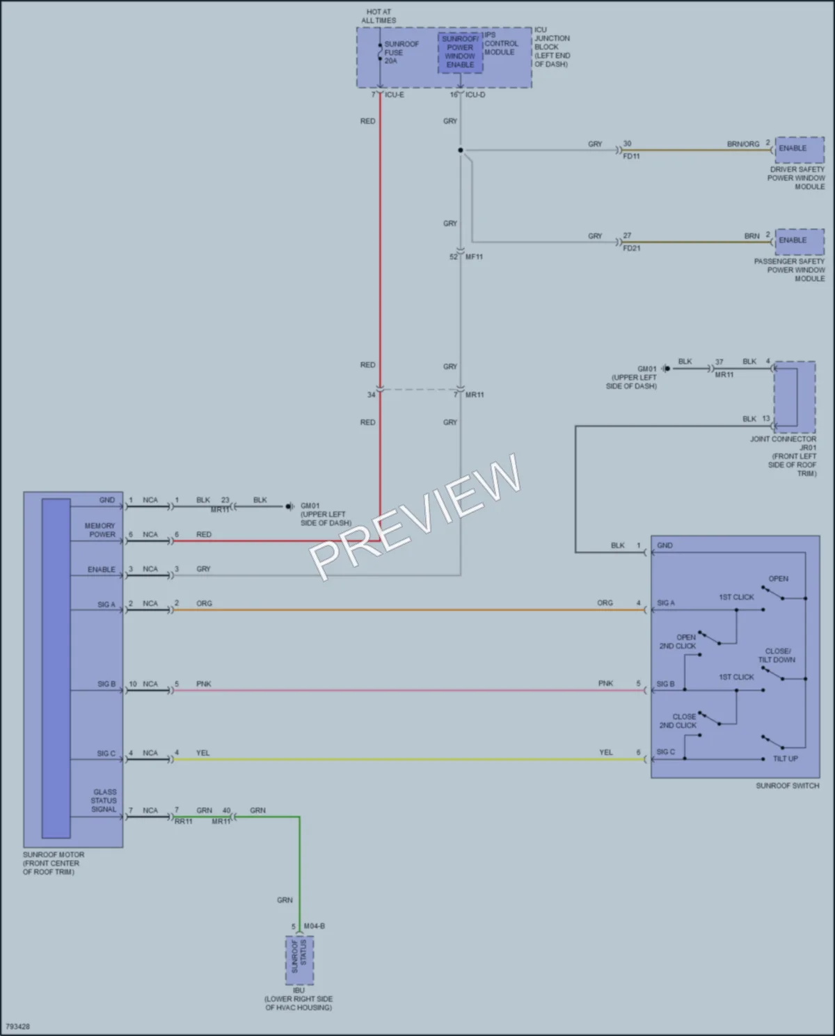 2022 Kia Soul Power Top Sunroof wiring diagram preview