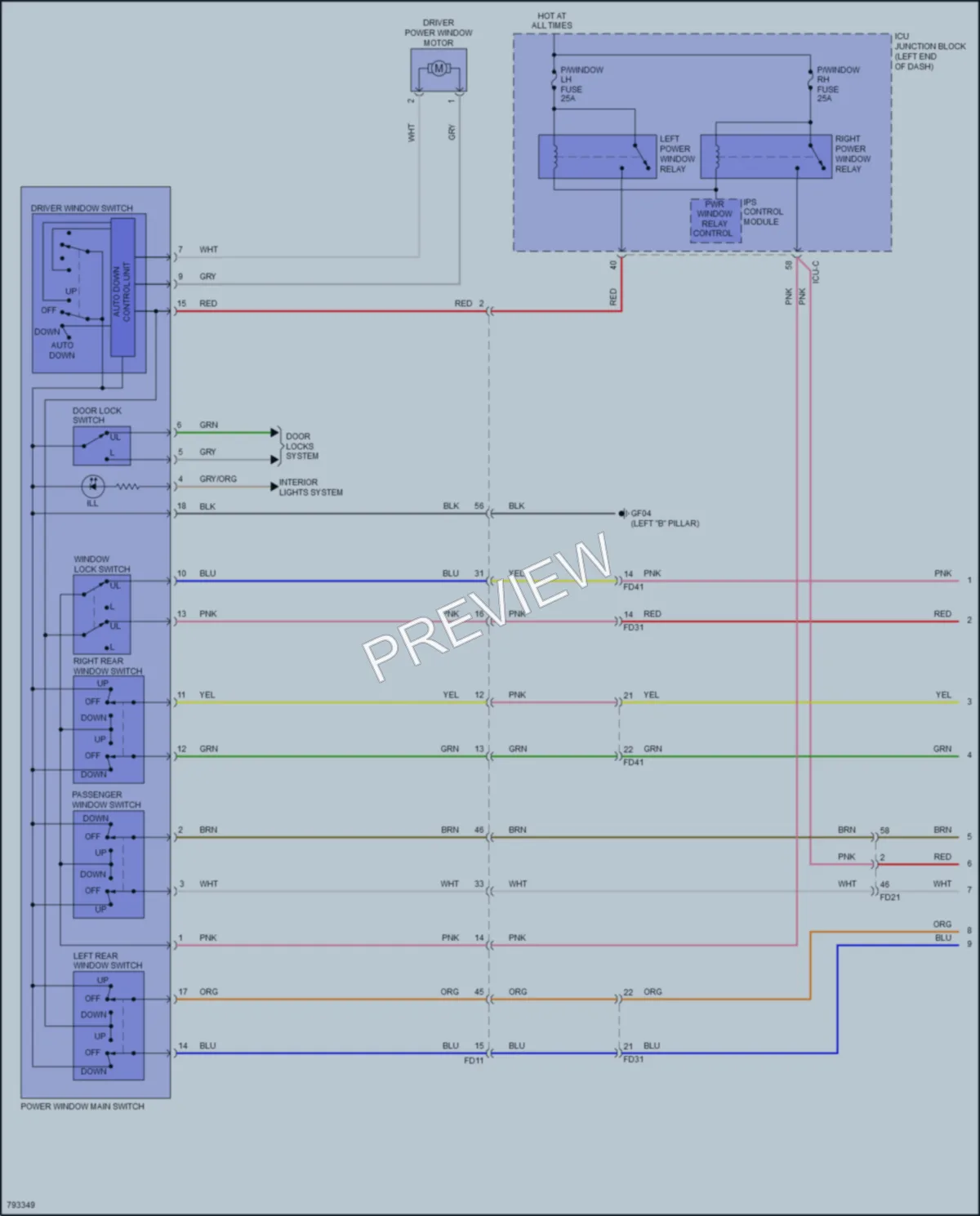 2022 Kia Soul Power Windows wiring diagram preview