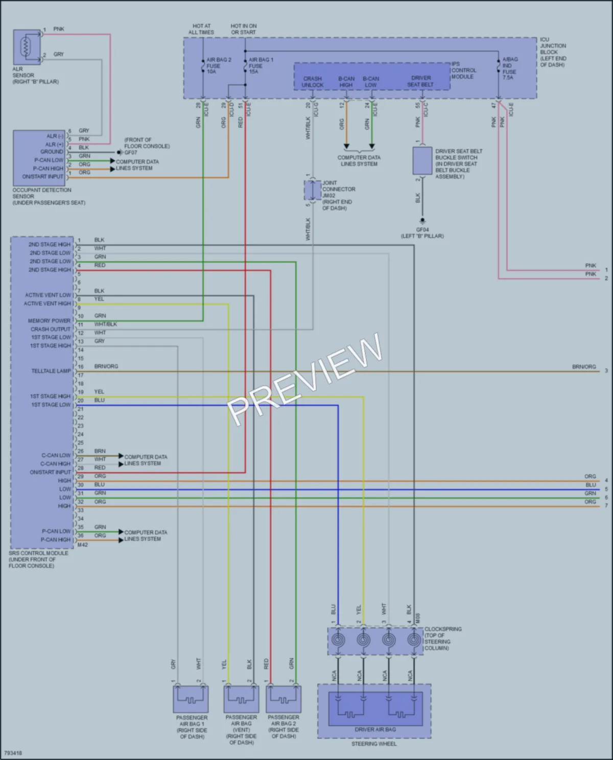 2022 Kia Soul Supplemental Restraints wiring diagram preview