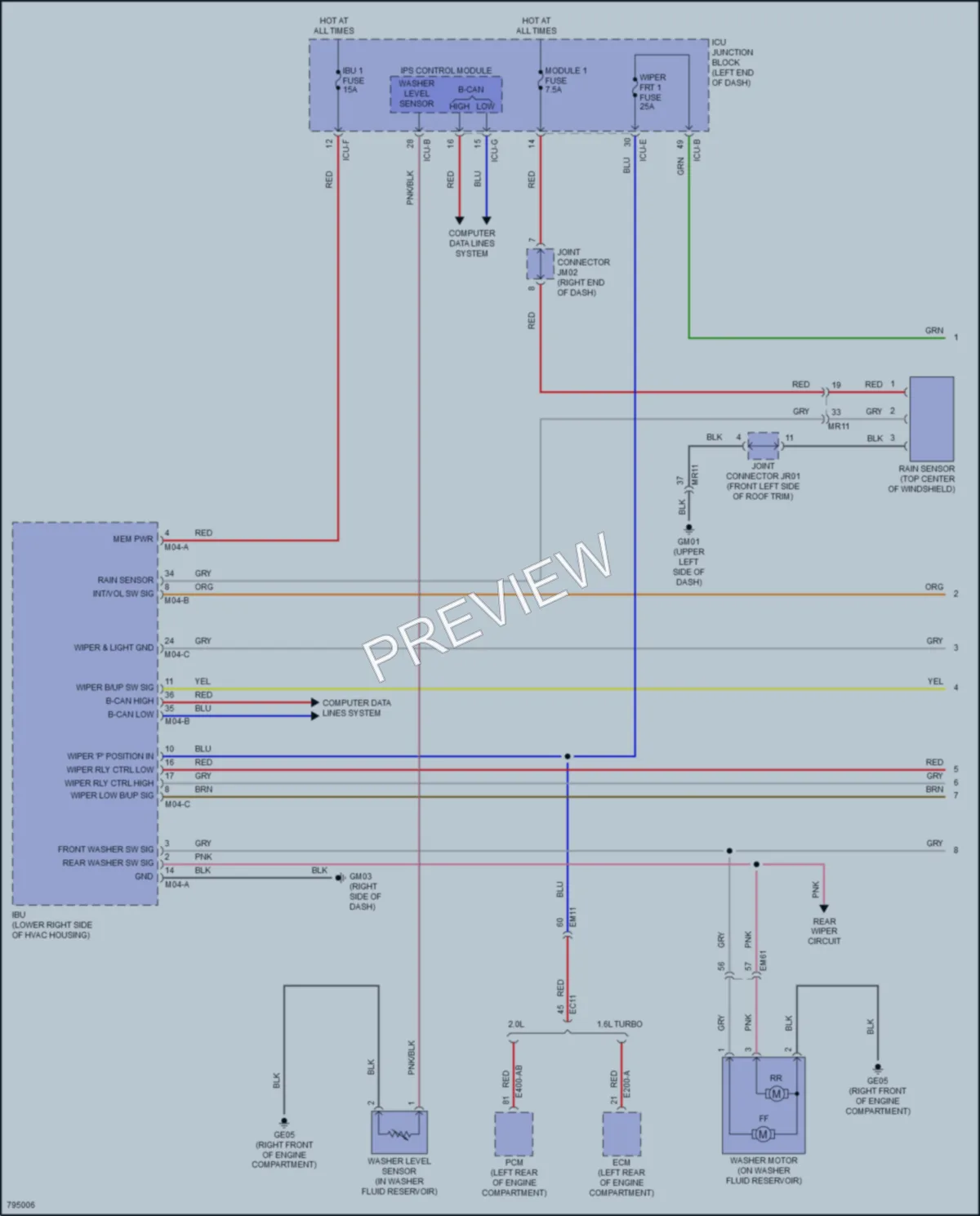 2022 Kia Soul Wiper Washer wiring diagram preview
