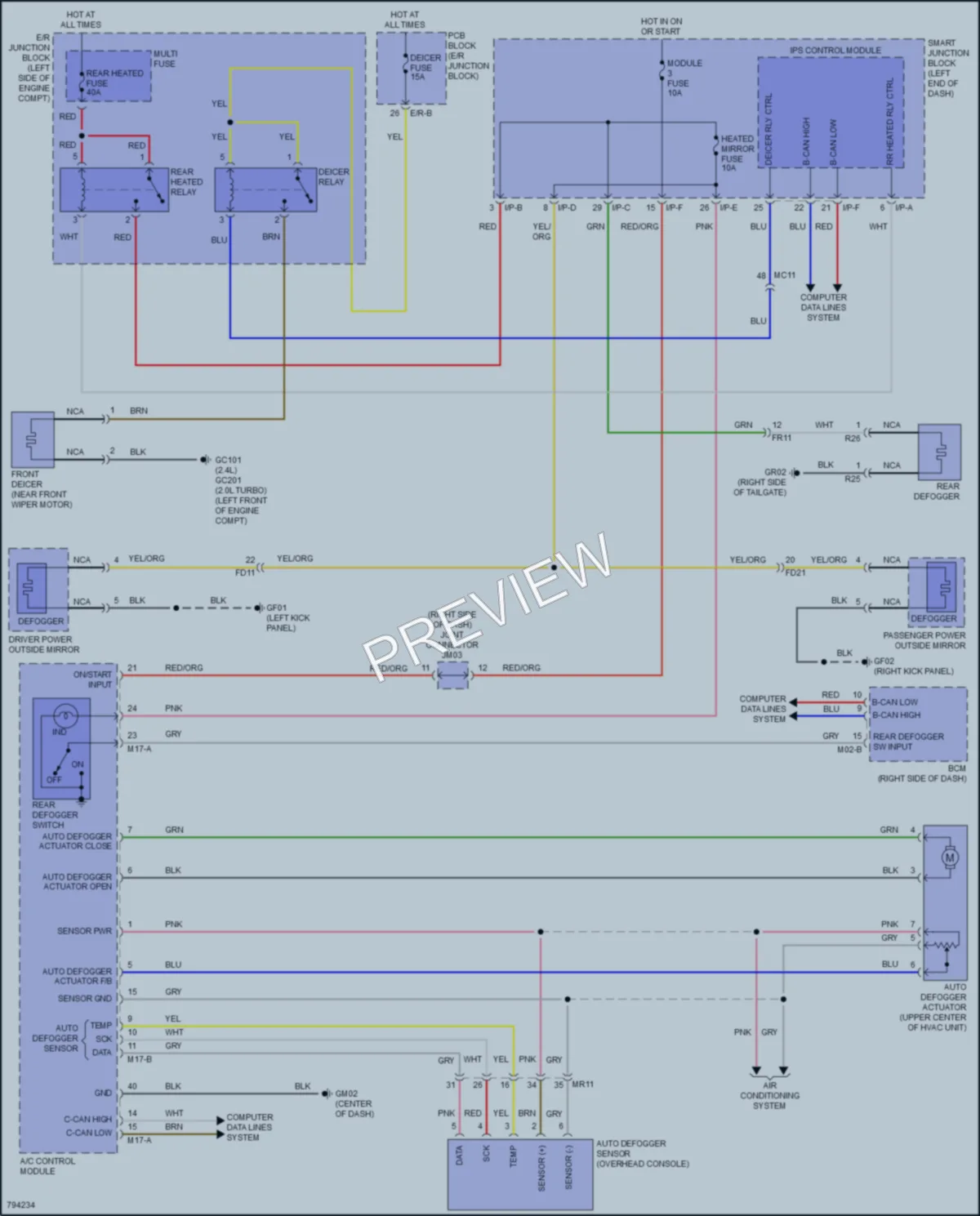 2022 Kia Sportage Defoggers wiring diagram preview