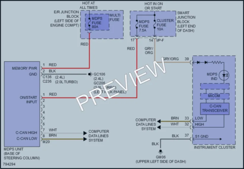 2022 Kia Sportage Electronic Power Steering wiring diagram preview