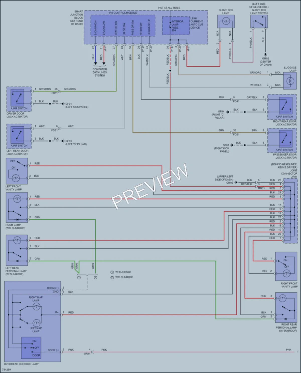 2022 Kia Sportage Interior Lights wiring diagram preview