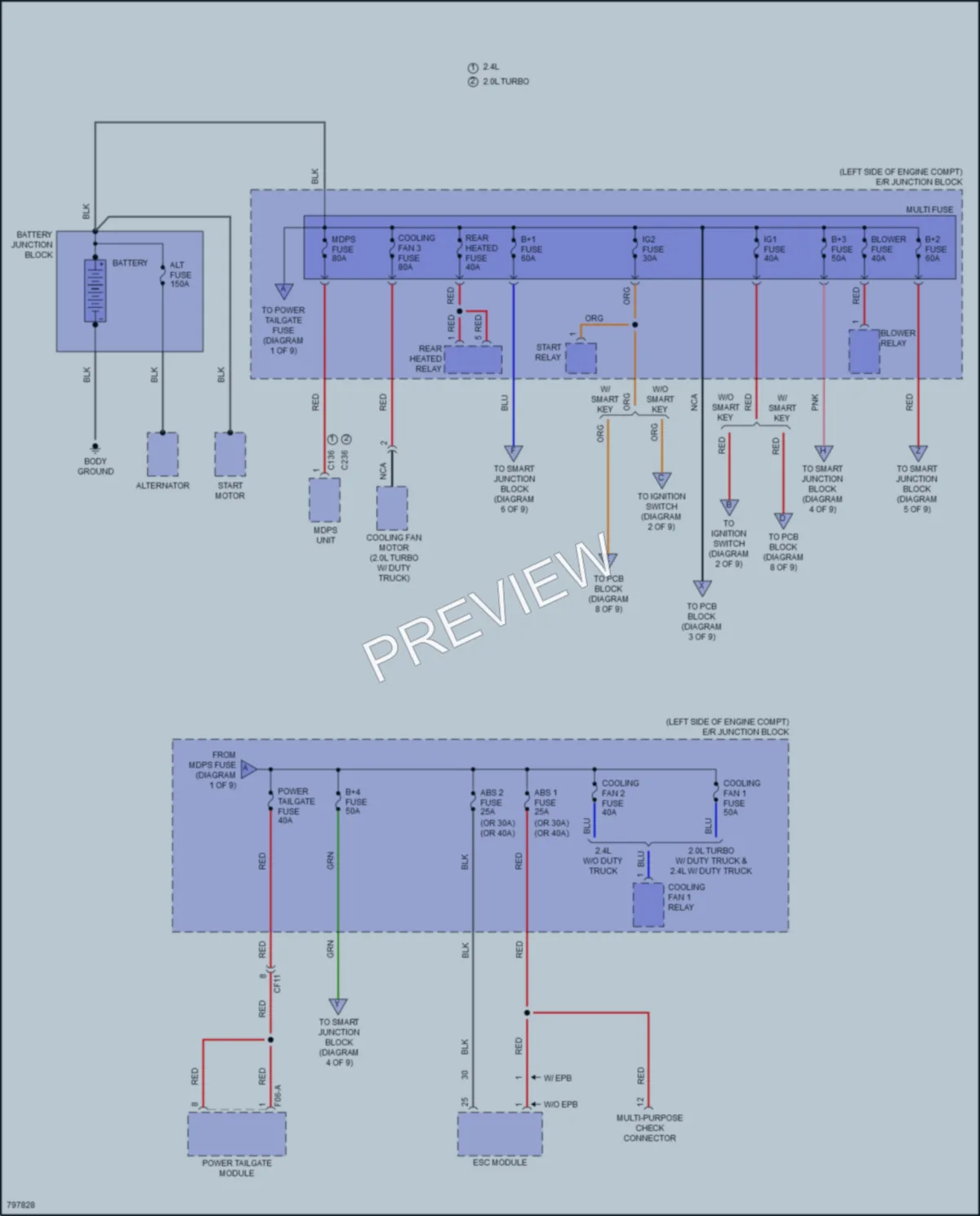 2022 Kia Sportage Power Distribution wiring diagram preview
