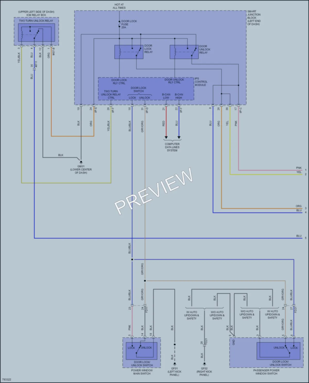 2022 Kia Sportage Power Door Locks wiring diagram preview