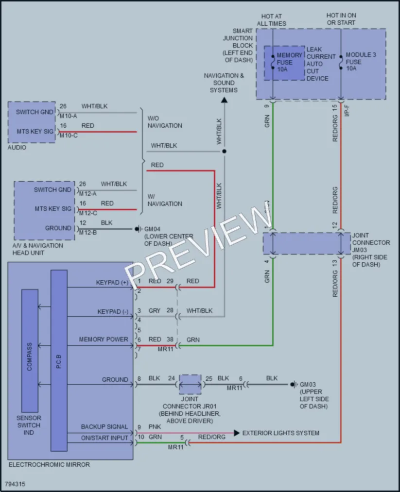 2022 Kia Sportage Power Mirrors wiring diagram preview