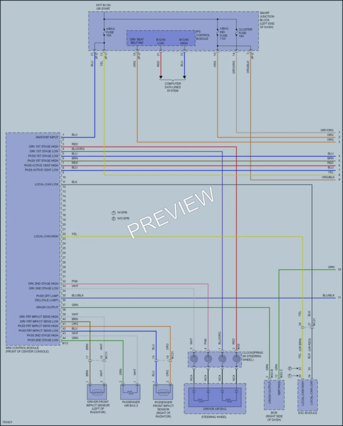 2022 Kia Sportage Supplemental Restraints wiring diagram preview