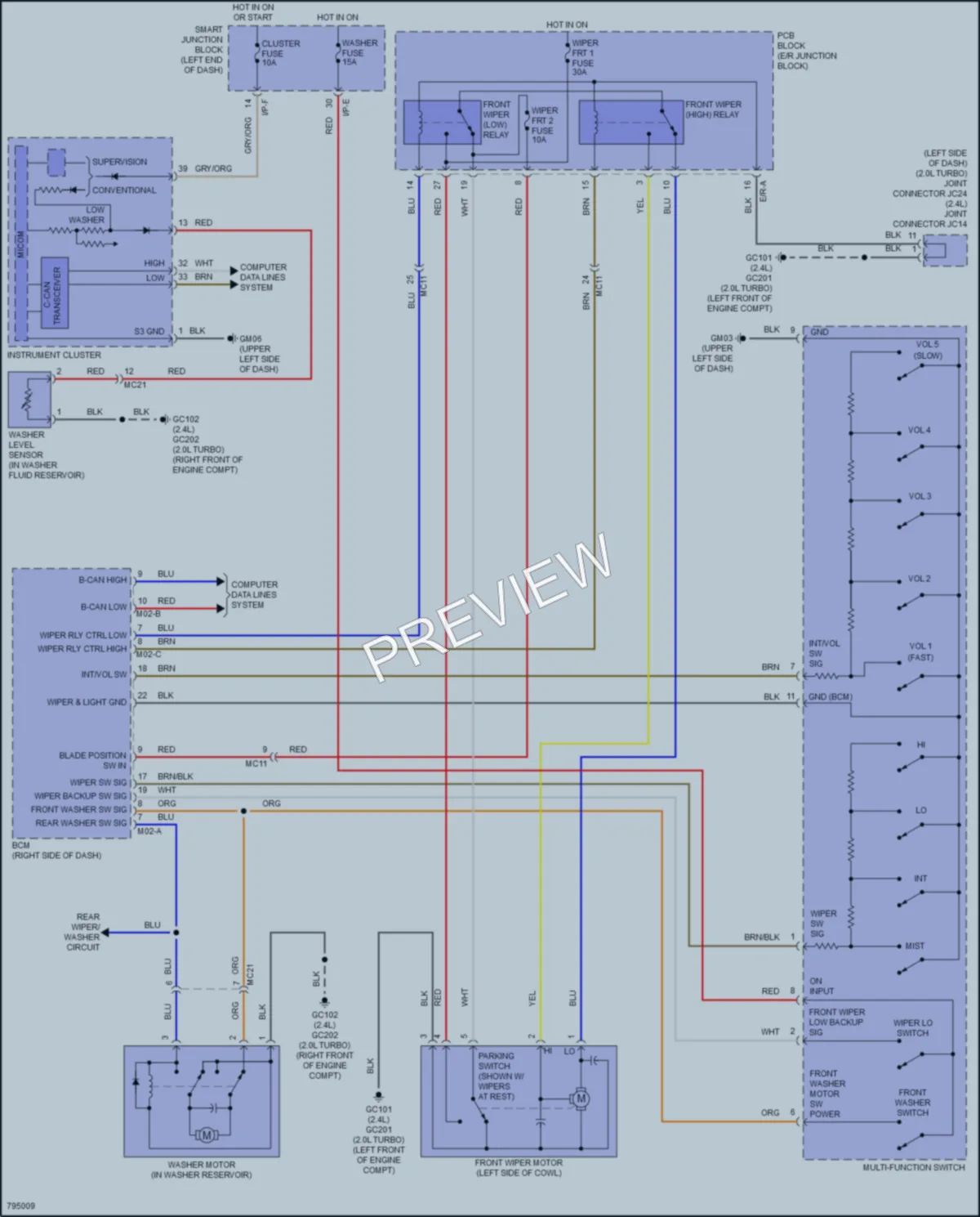 2022 Kia Sportage Wiper Washer wiring diagram preview