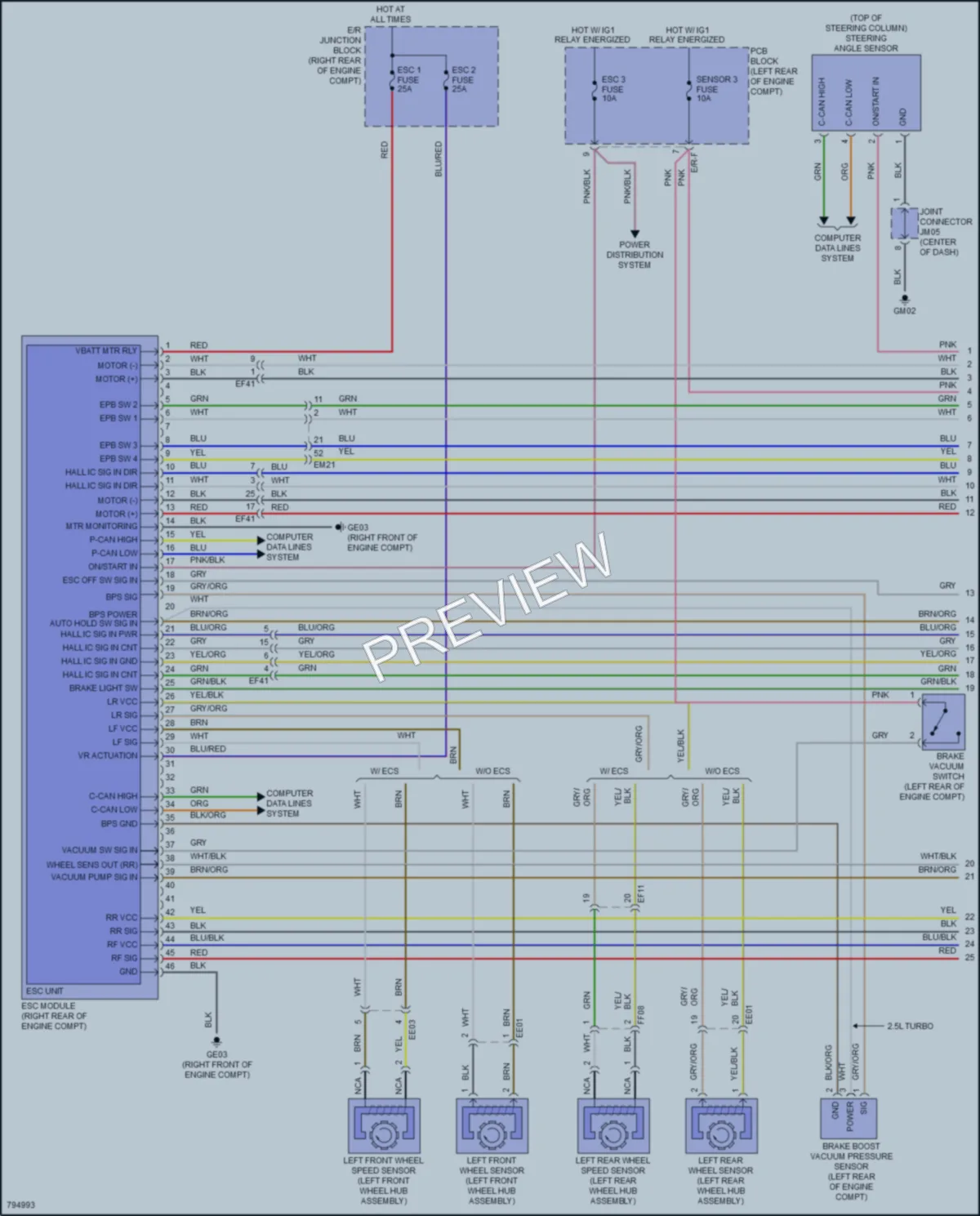 2022 Kia Stinger Anti Lock Brakes wiring diagram preview