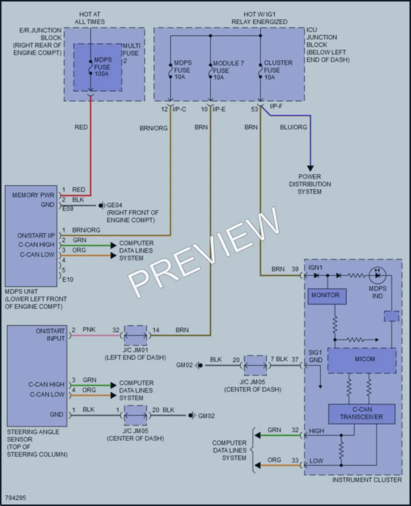 2022 Kia Stinger Electronic Power Steering wiring diagram preview