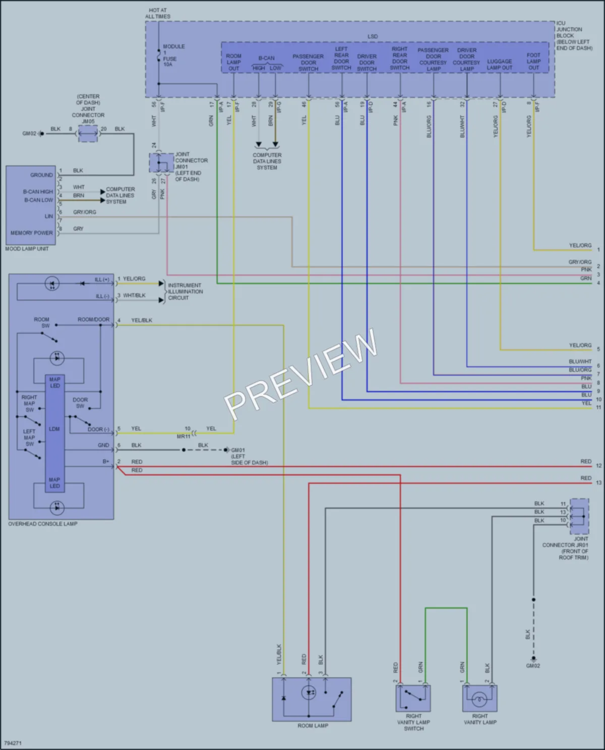 2022 Kia Stinger Interior Lights wiring diagram preview