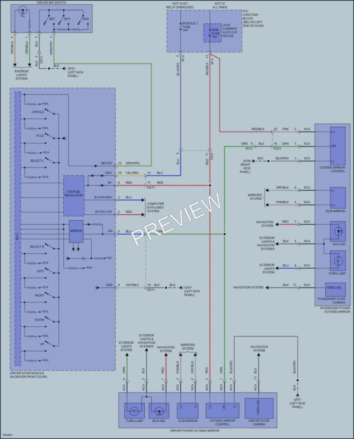 2022 Kia Stinger Memory Systems wiring diagram preview
