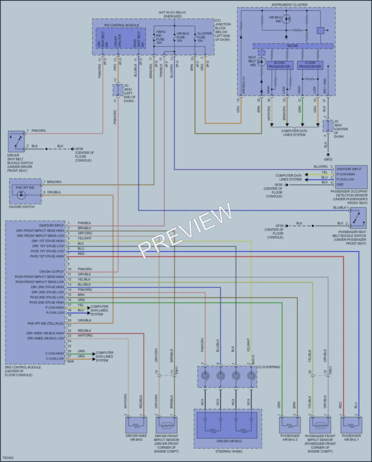 2022 Kia Stinger Supplemental Restraints wiring diagram preview