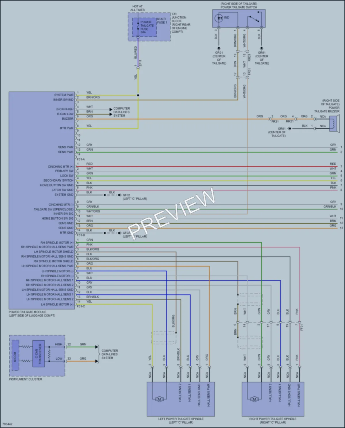 2022 Kia Stinger Trunk Tailgate Fuel Door wiring diagram preview
