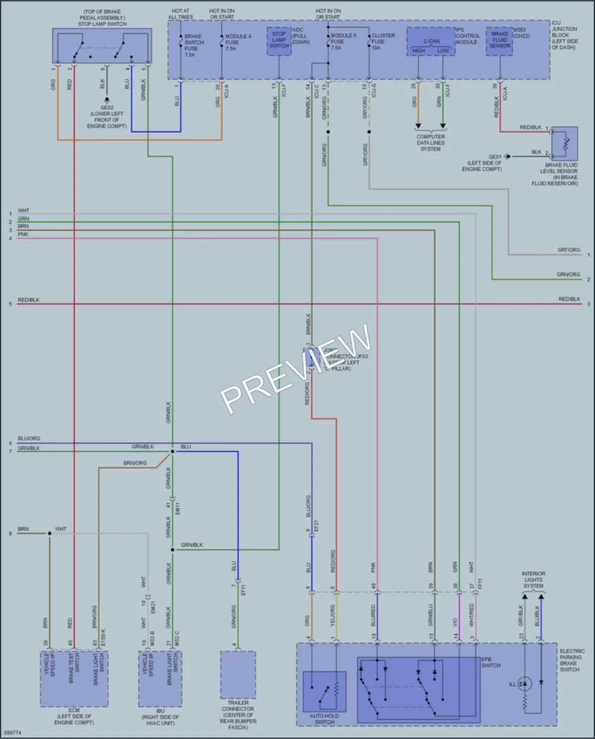 2022 Kia Telluride Anti Lock Brakes wiring diagram preview