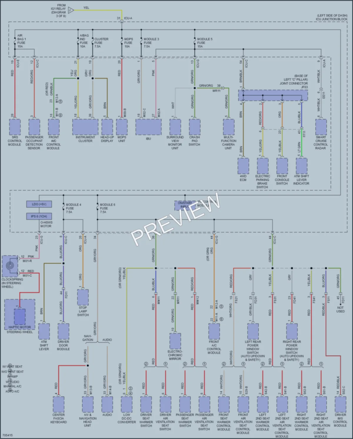 2022 Kia Telluride Power Distribution wiring diagram preview
