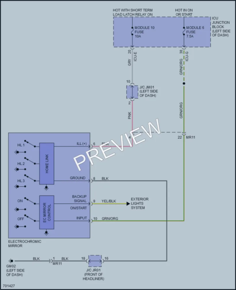 2022 Kia Telluride Power Mirrors wiring diagram preview