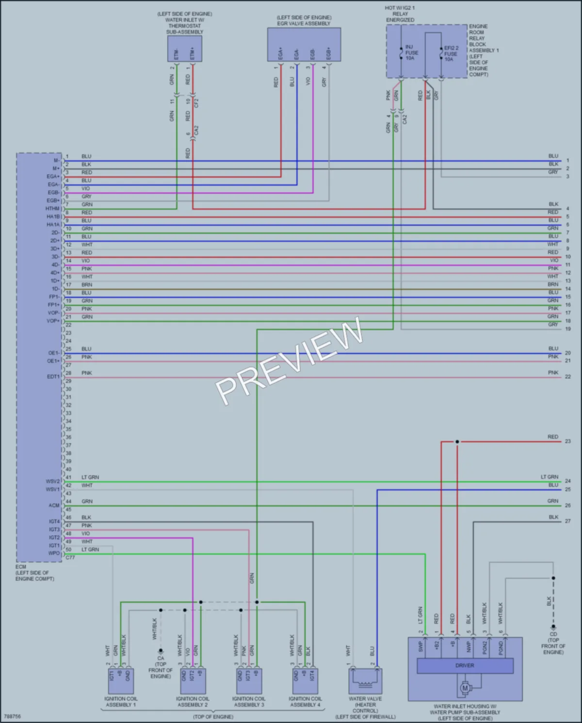 2022 Lexus ES250 Engine Performance wiring diagram preview