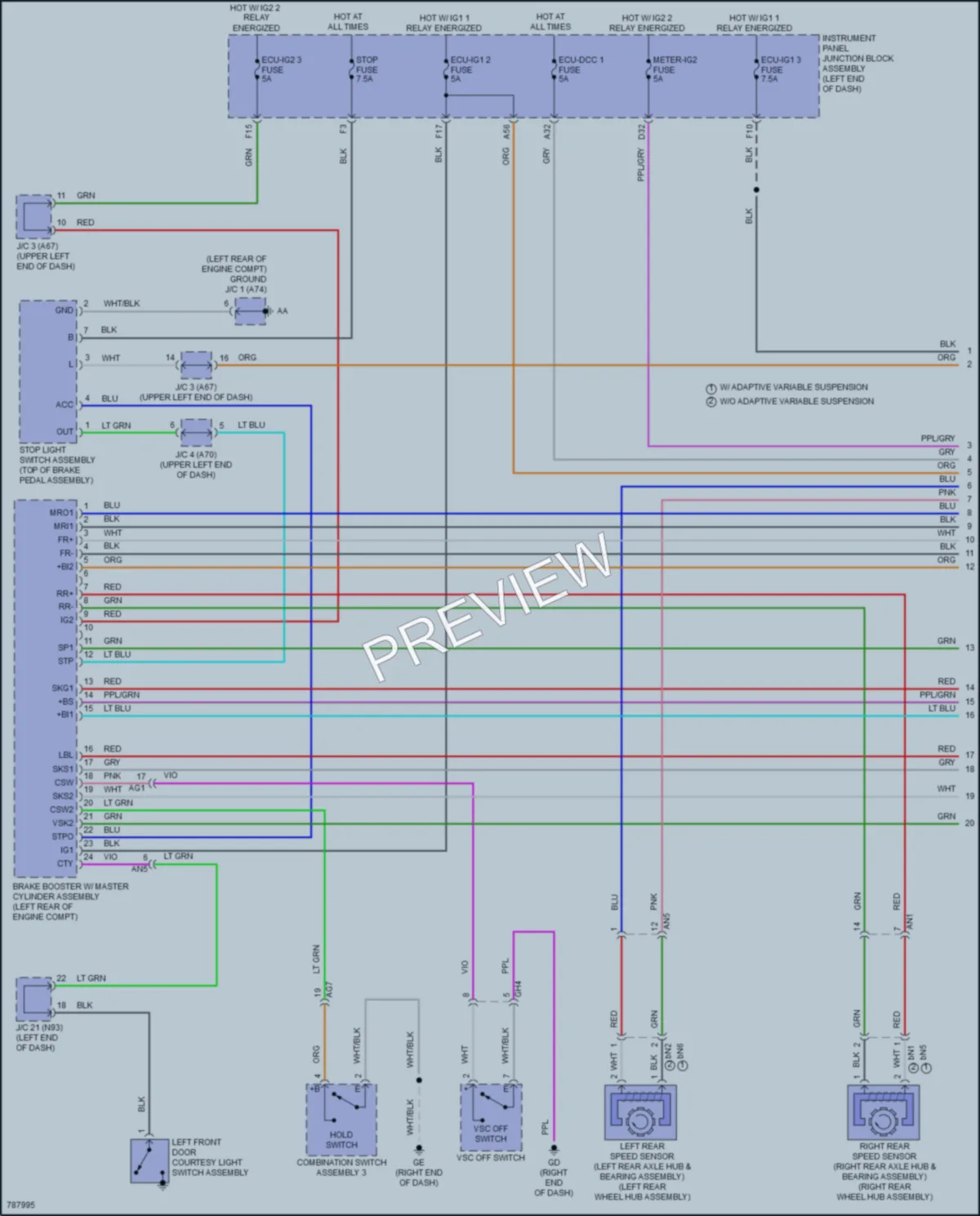 2022 Lexus ES300h Anti Lock Brakes wiring diagram preview
