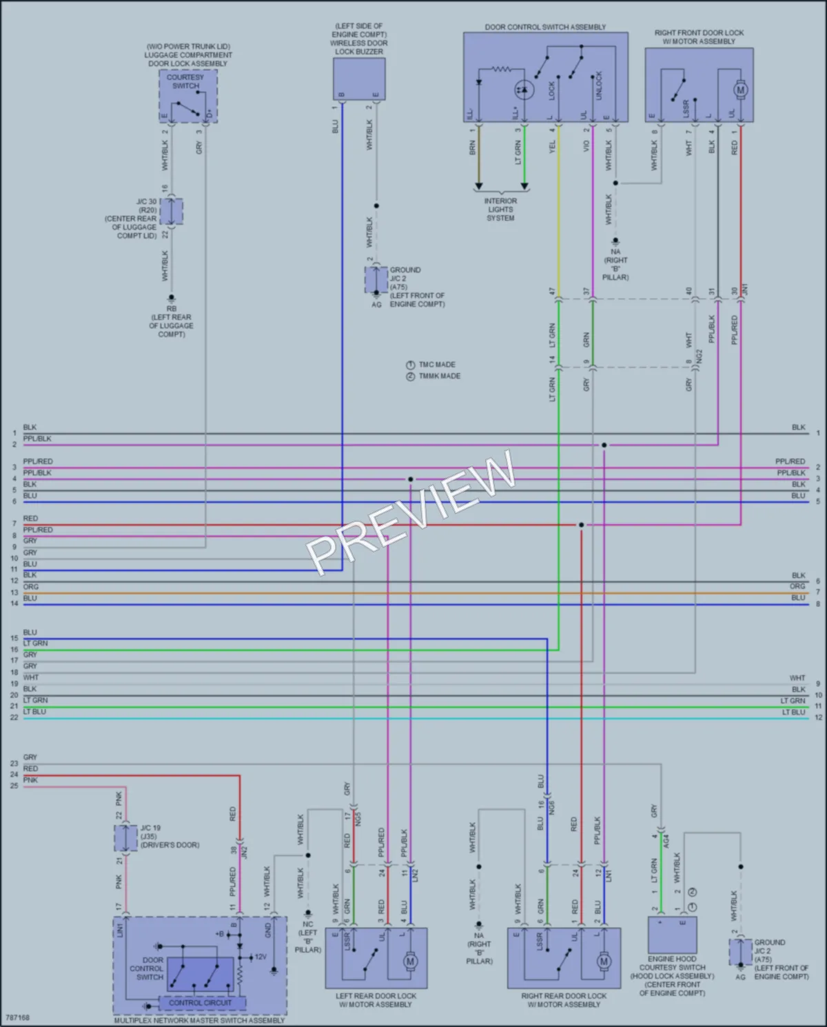 2022 Lexus ES300h Anti Theft wiring diagram preview