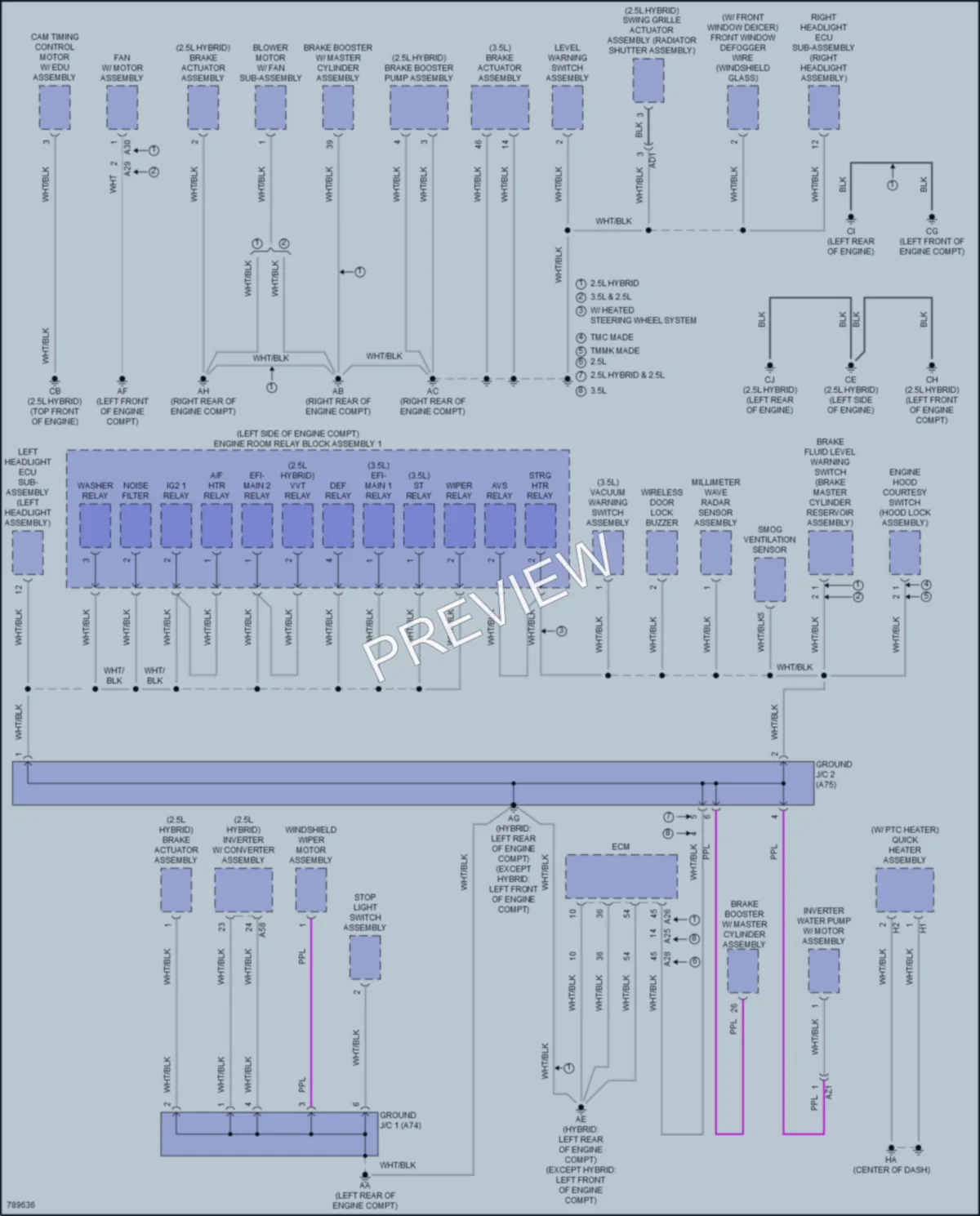 2022 Lexus ES300h Ground Distribution wiring diagram preview