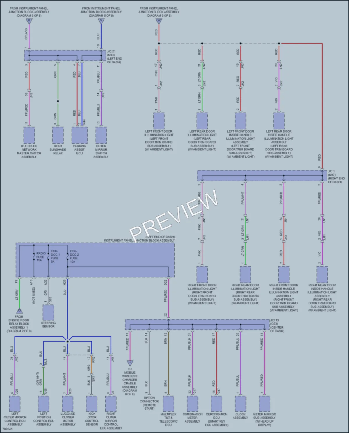 2022 Lexus ES300h Power Distribution wiring diagram preview