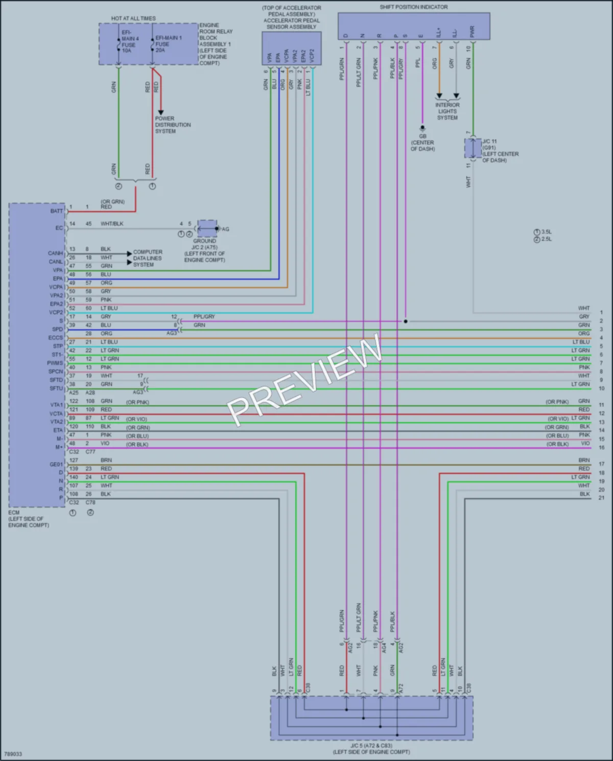 2022 Lexus ES350 Transmission wiring diagram preview