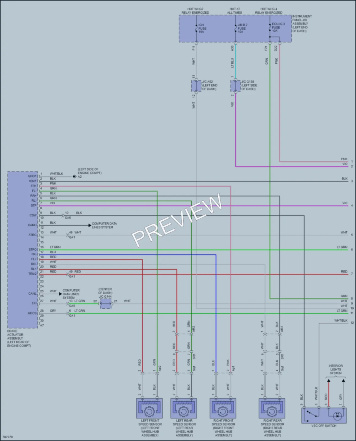2022 Lexus GX460 Anti Lock Brakes wiring diagram preview
