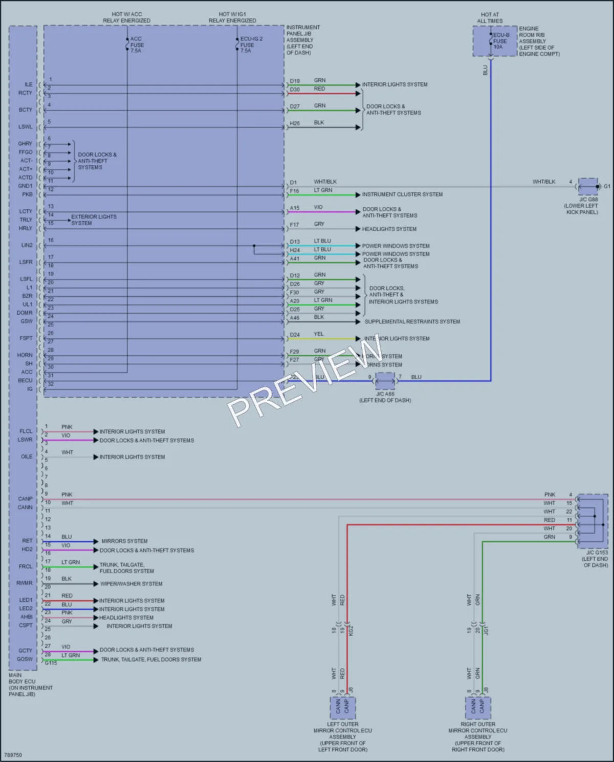 2022 Lexus GX460 Body Control Modules wiring diagram preview
