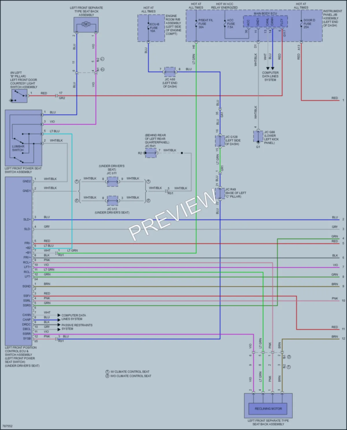 2022 Lexus GX460 Memory Systems wiring diagram preview