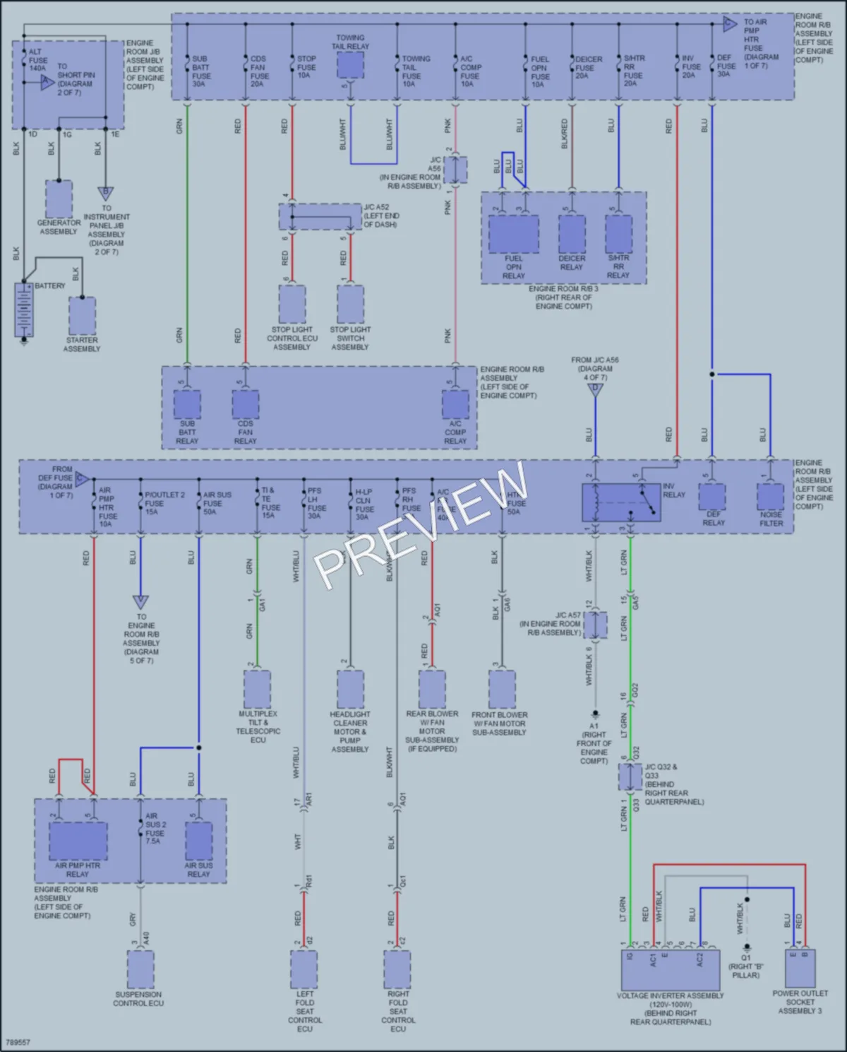 2022 Lexus GX460 Power Distribution wiring diagram preview