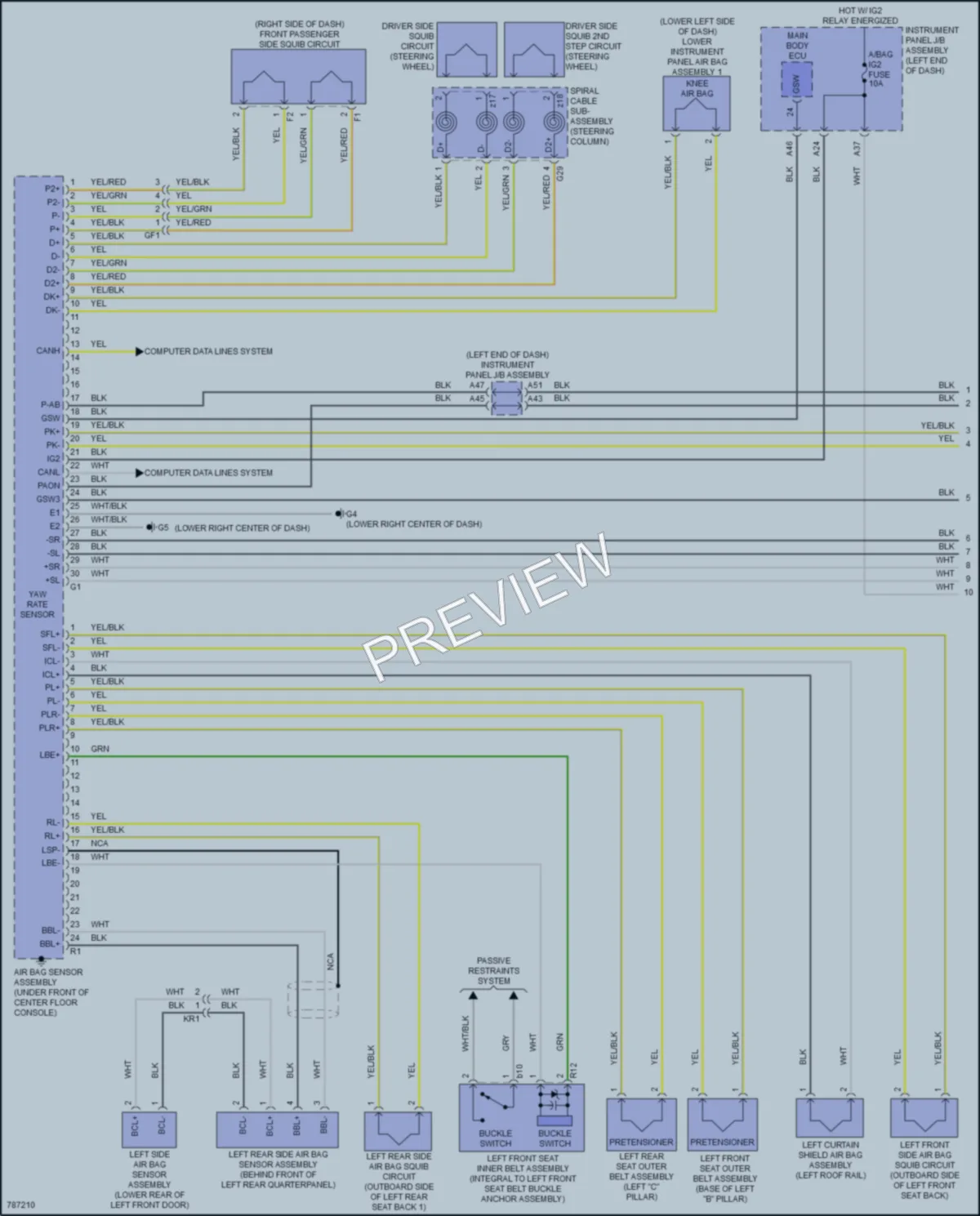 2022 Lexus GX460 Supplemental Restraints wiring diagram preview