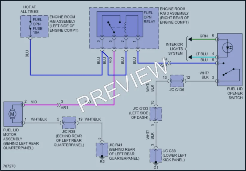 2022 Lexus GX460 Trunk Tailgate Fuel Door wiring diagram preview